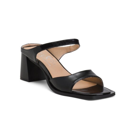 BOS AND CO Black Made In Italy Patent Leather Briar Heeled Sandals - Picture 1 of 2